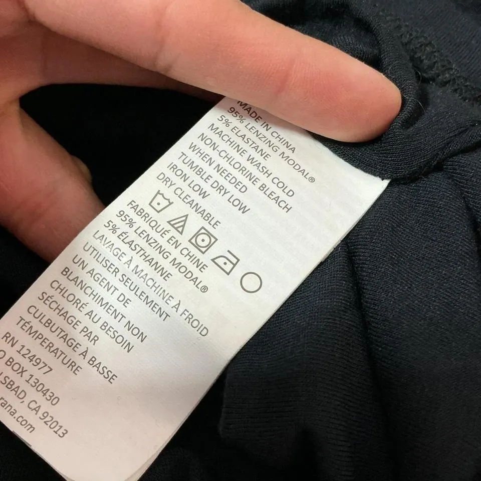 Prana Black V Neck Ruched T Shirt Dress Midi Size M - Image 6