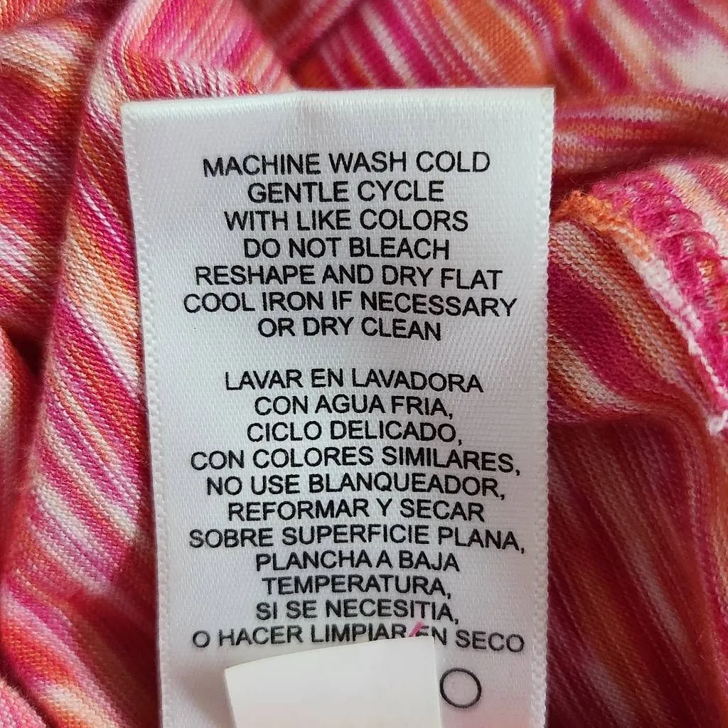 Spense Pink Sleeveless Maxi Dress Size Large Pink and Orange Space Dye Dress - Image 10