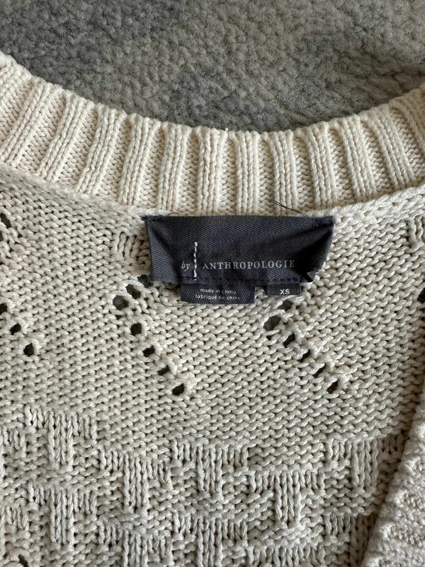 Anthropologie Cream Knit Sweater Vest - Image 3