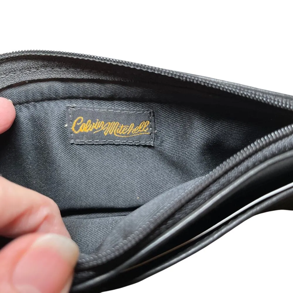 Calvin Mitchell Women Card Case Wallet Black Leather Minimal Sleek Compact - Image 3