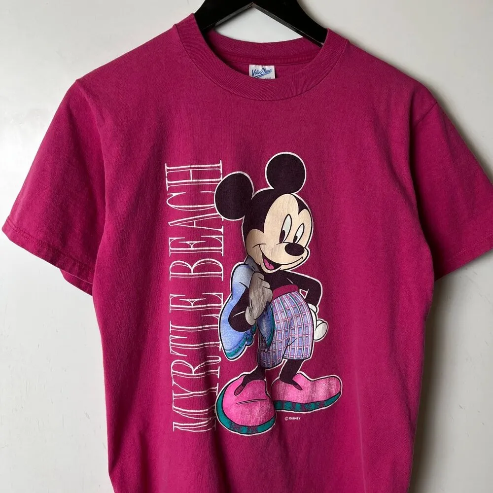 Myrtle Beach Mickey Mouse T Shirt Vintage 80s Small S Pink Graphic Tee - Image 10