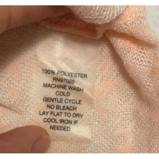 Delia's Lightweight Sweater Womens S Peach Lace Shoulder Y2K Coquette Soft Girl - Image 7