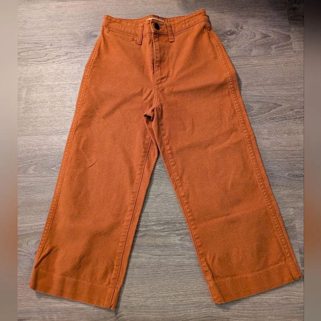 Madewell Slim Emmett Wide Leg Crop Warm Nutmeg Jeans Size 24 - Image 2