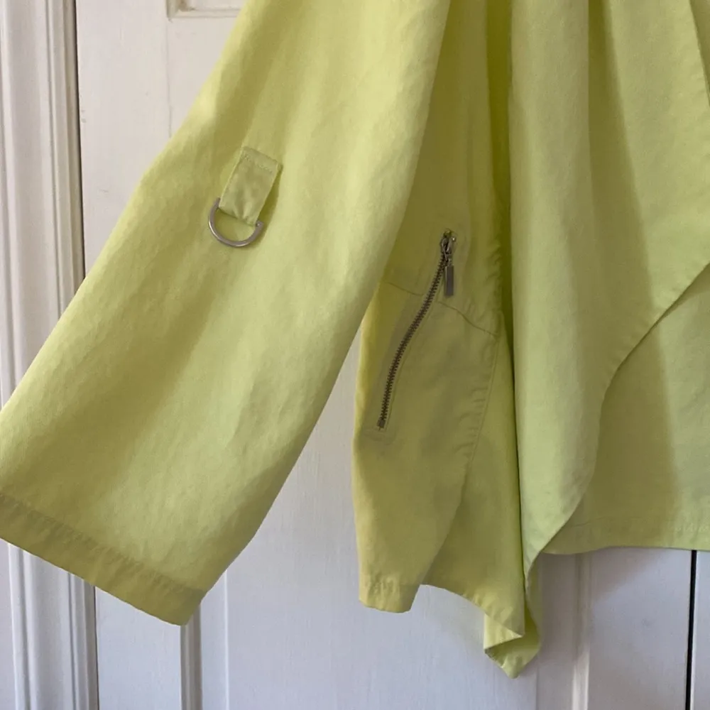 Chico’s Size 2‎ Drape Jacket Soft Lime Chicos Size Large Open Front Chartreuse - Image 2