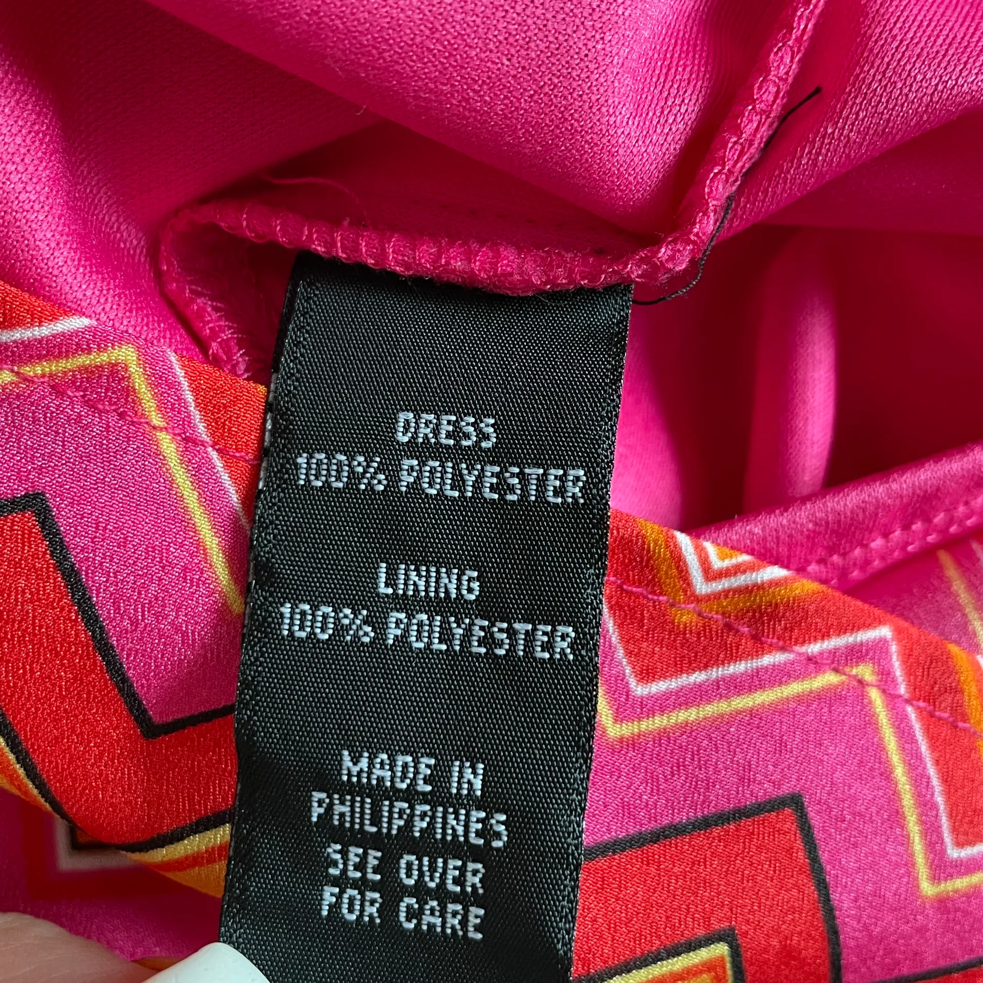 One Shoulder Pink Red White Mini Dress M - Image 11