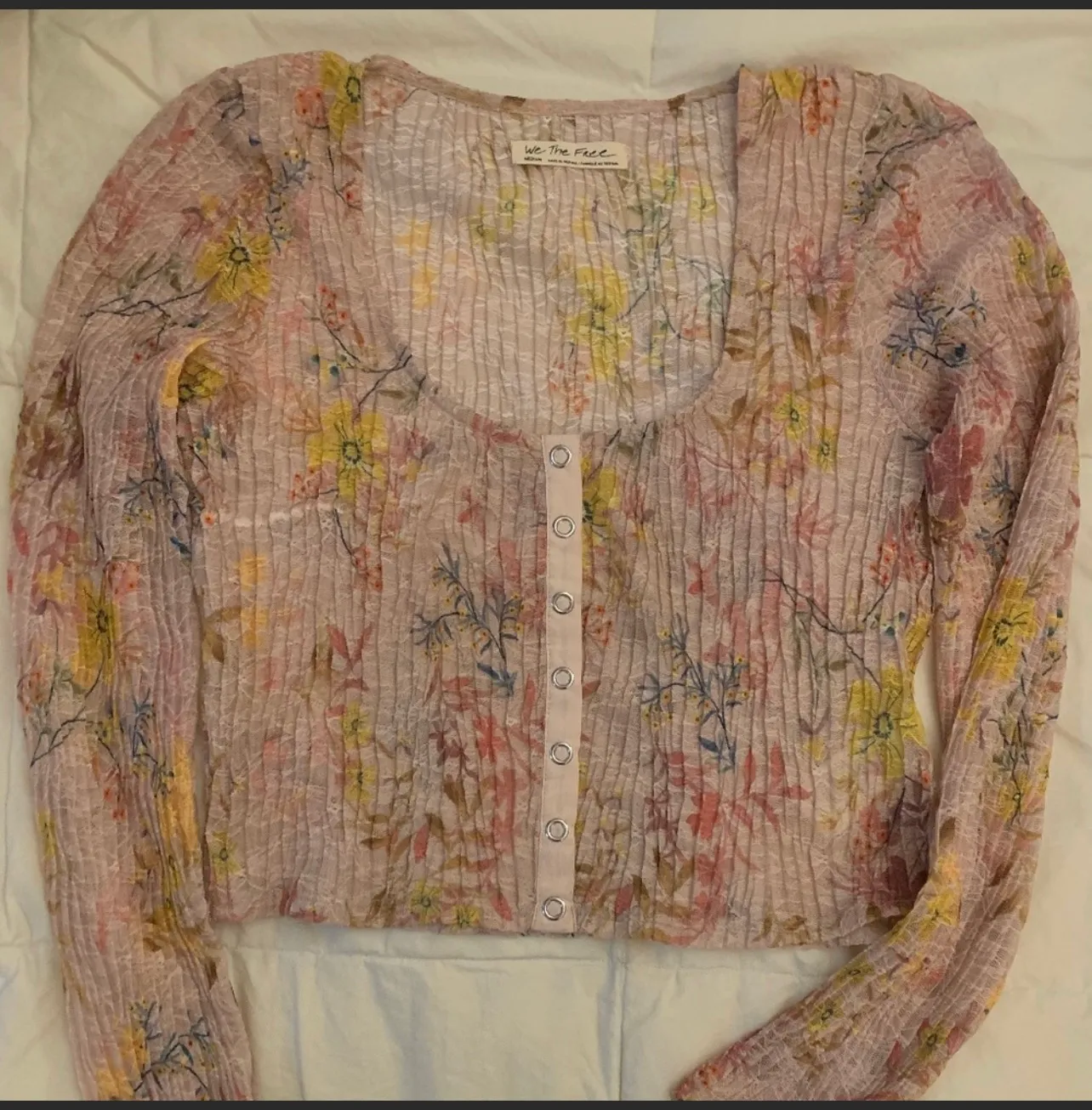 Free People Angelina Floral Lace Top - Image 4