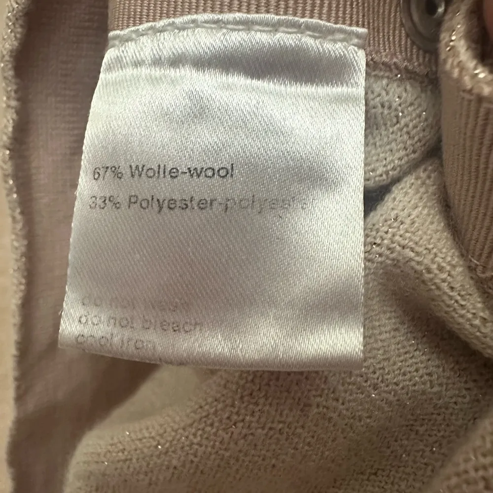 Akris Punto Short Sleeve Pink Wool Shimmer Sweater Size 10 Side Snap Crew Neck - Image 6