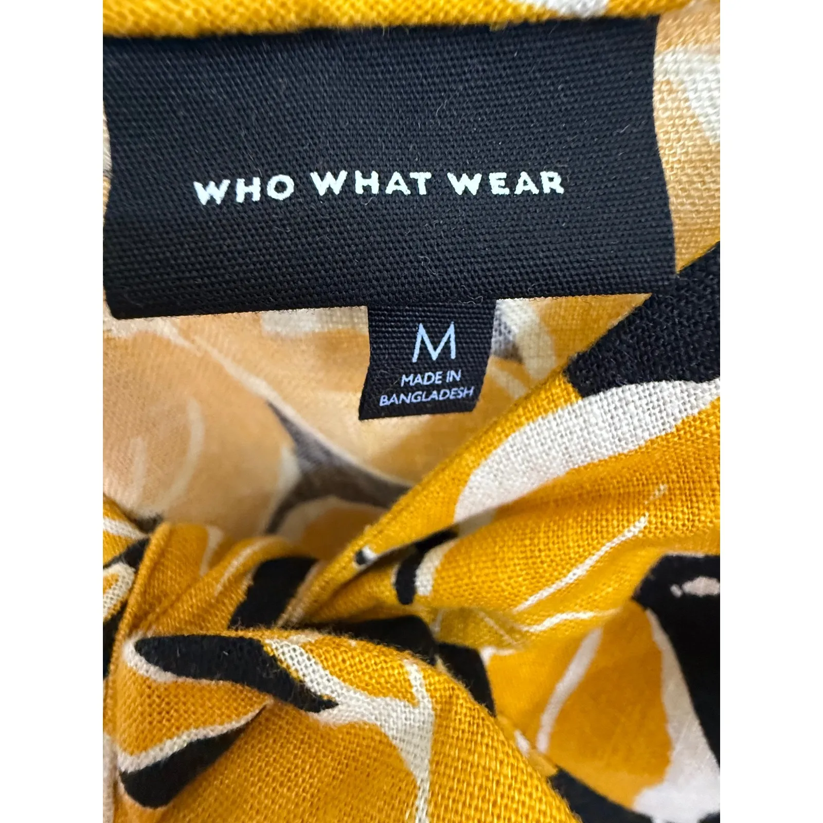 Who What Wear Revolve Yellow Floral Tropical Short Sleeve Mini Dress Size Medium - Image 5