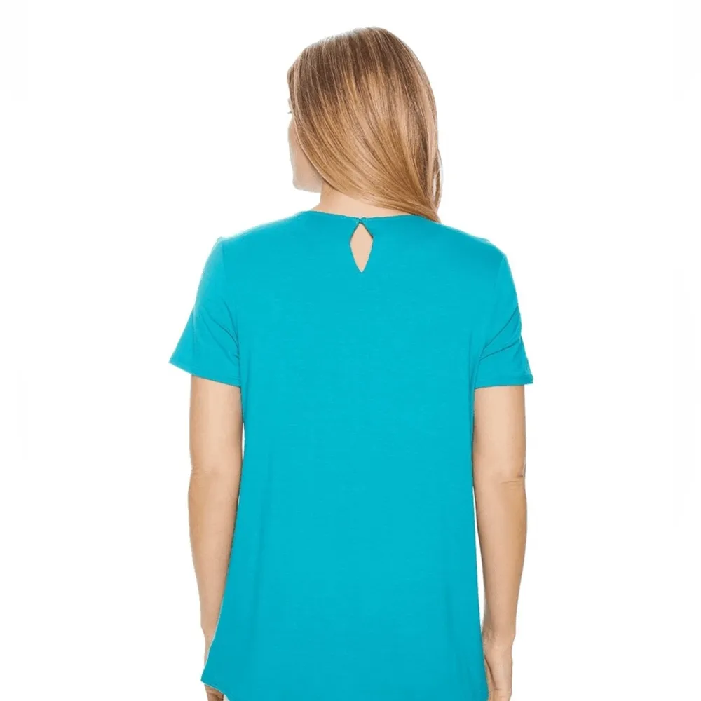 Michael Kors teal short sleeve top size Small petite - Image 6