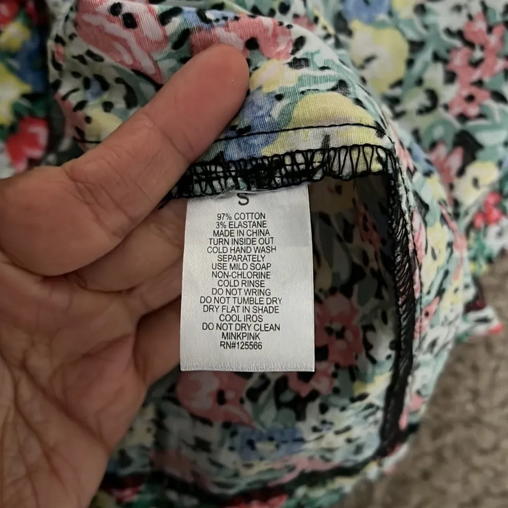 MINKPINK flirty sweetheart strapless dress size small floral fit flare flirty - Image 15