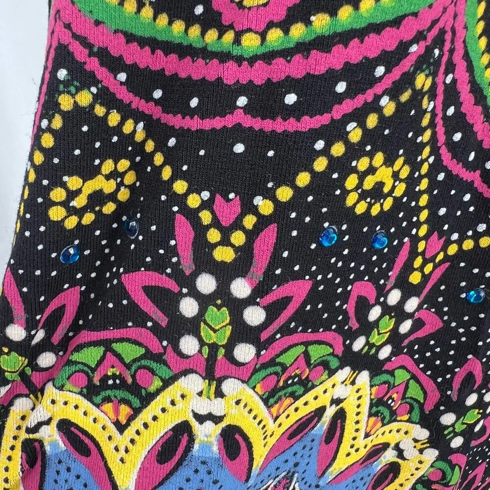 Desigual Black Dress XS Mandala Print Boho Style US XS New - Image 8