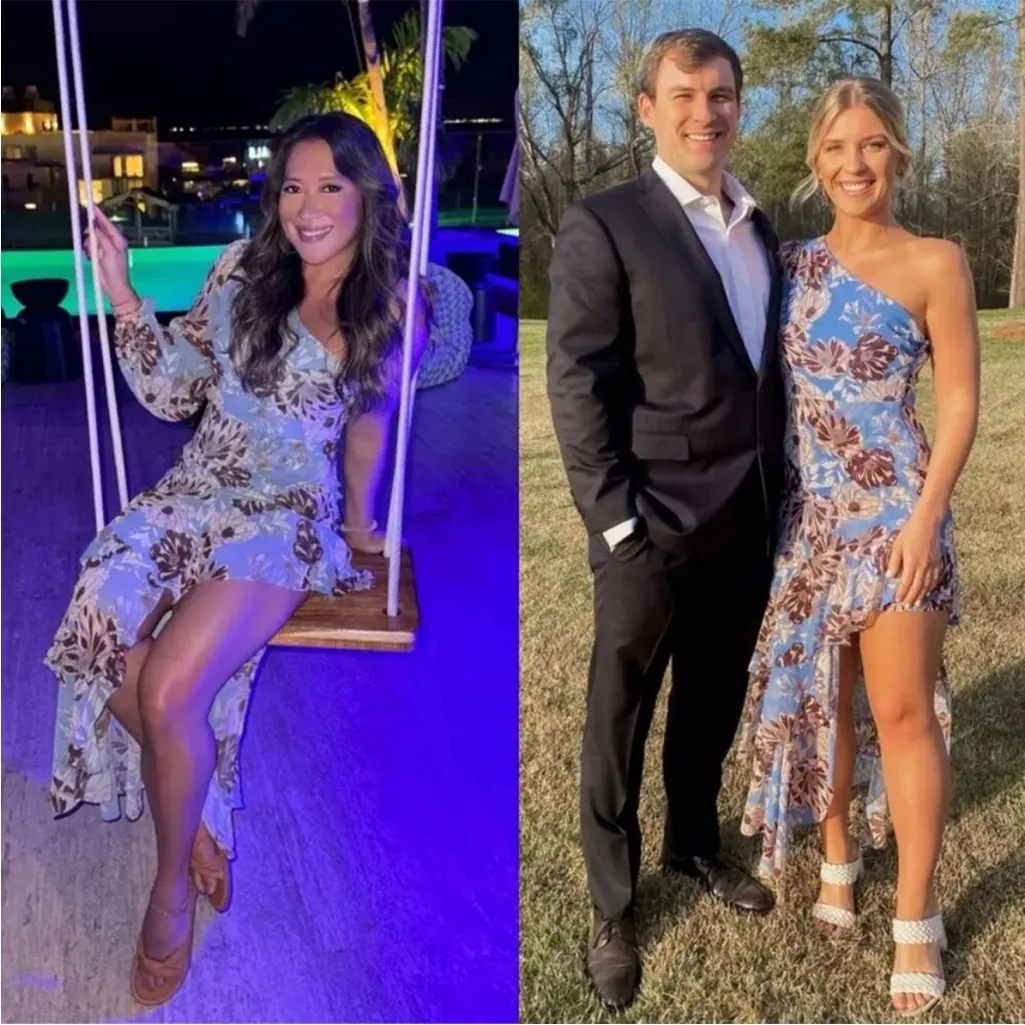 NWT Alexis Abanna Blue Ruffle Floral One Shoulder Asymmetrical Dress Size XS - Image 3