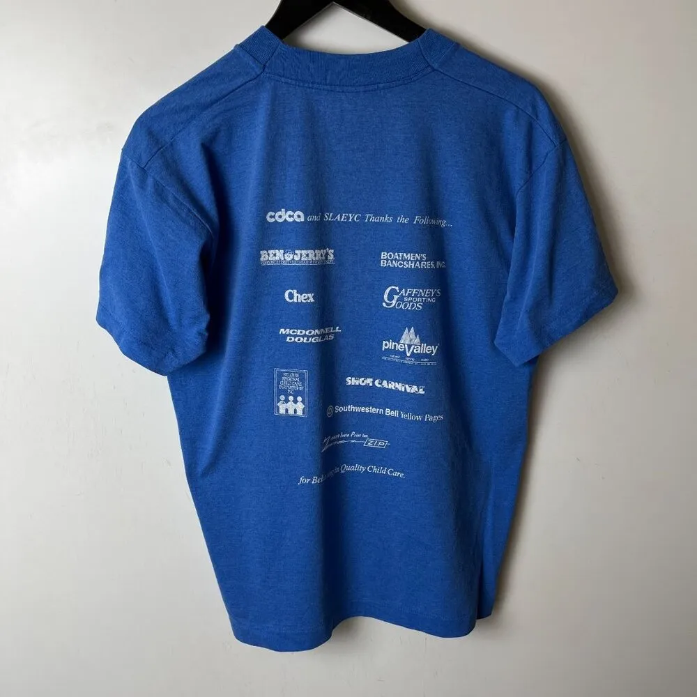 Family Fun Center T Shirt Vintage 90s Medium M Blue Graphic Tee - Image 3