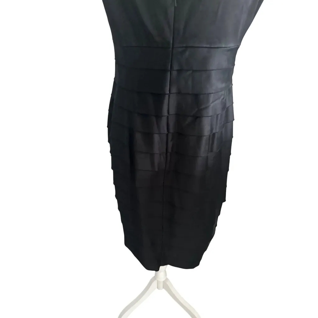 JONES NEW YORK Black Layered Cocktail Dress Size 12 - Image 2