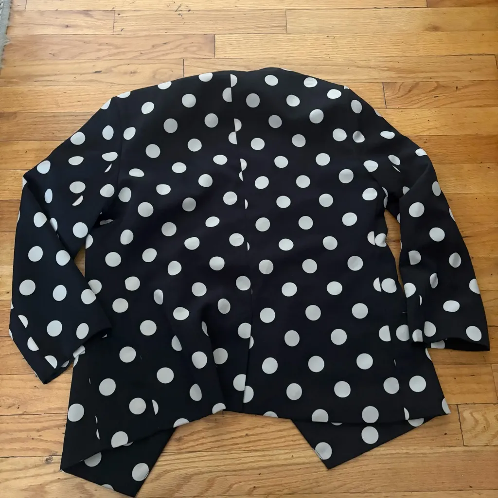Anthropologie Polka Dot Open Front Blazer Size 8 - Image 7