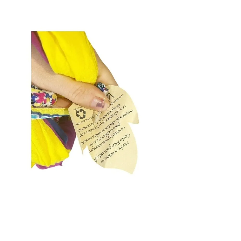 Costa Rica Handmade Multicolor Floral Infinity Scarf Colorful Y2K Purple - Image 5