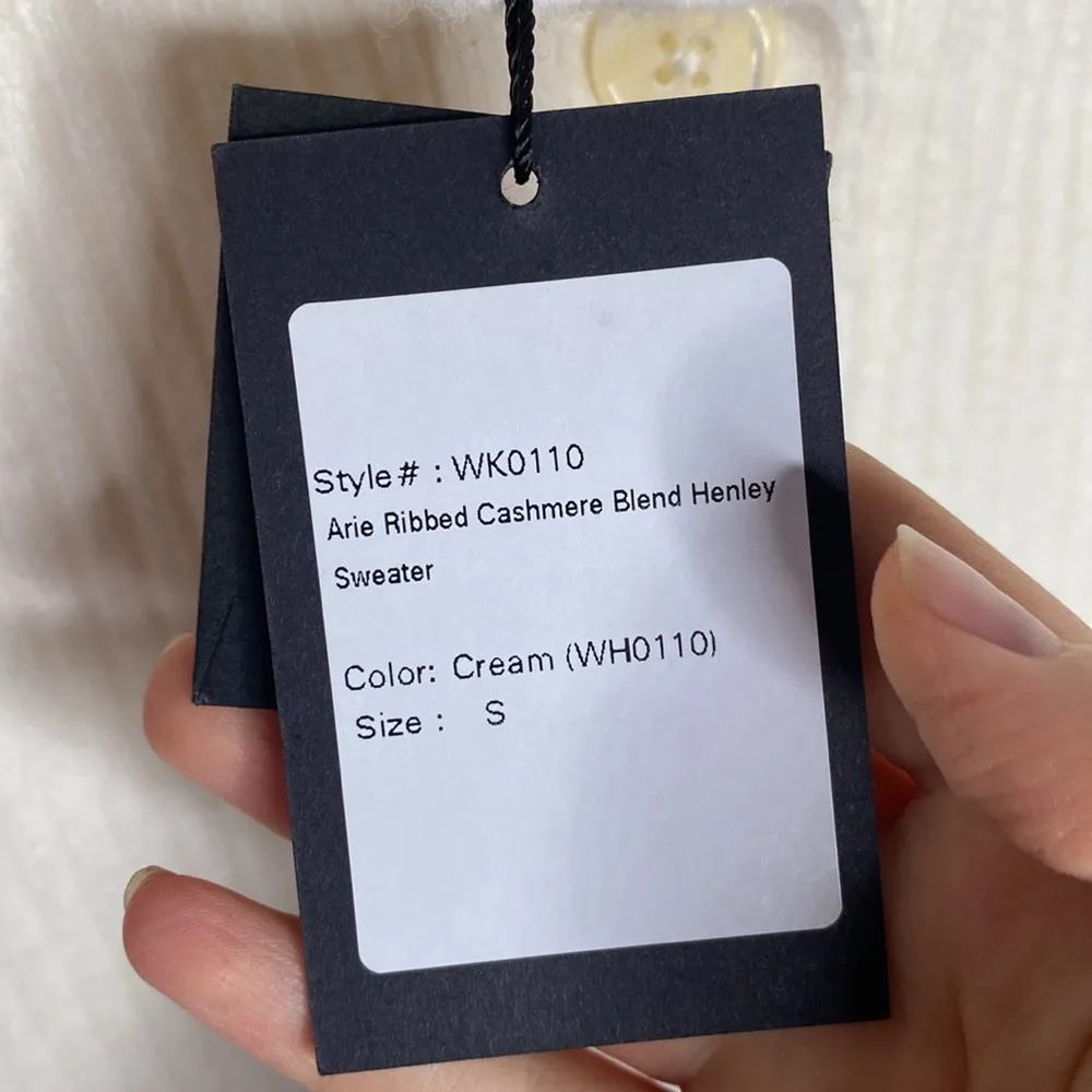 Marissa Webb Arie ribbed cashmere blend Henley sweater in cream size S White - Image 14