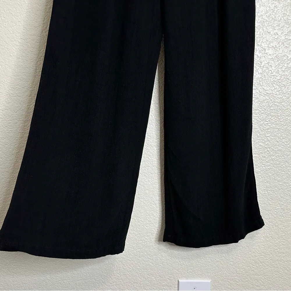 Lillusory Linen Blend Black Wide Leg Pull On Pants, Sz Small - Image 6