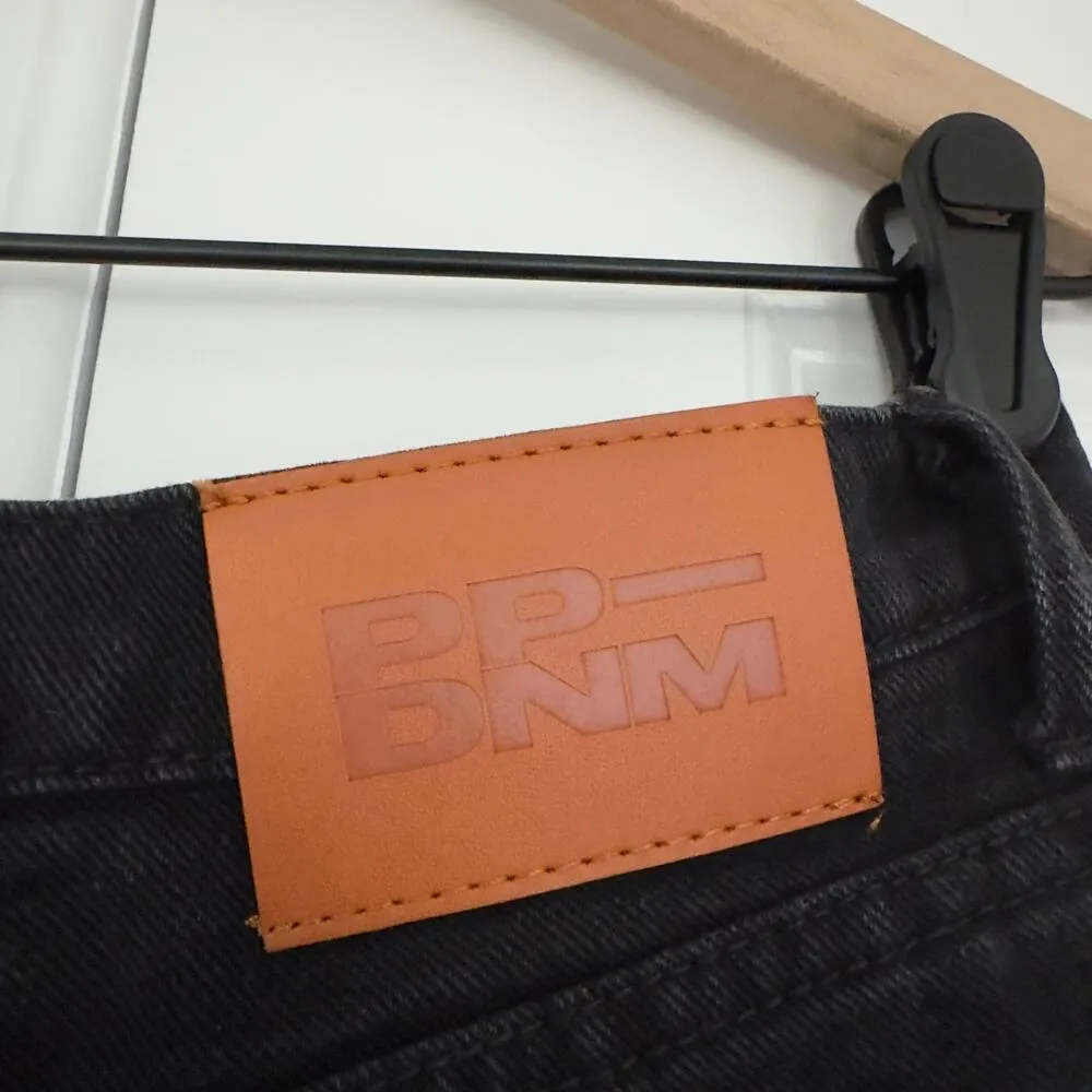 Princess Polly Attica Jeans Knee Rip Button Fly Black 100% Cotton Pocket raw hem - Image 7