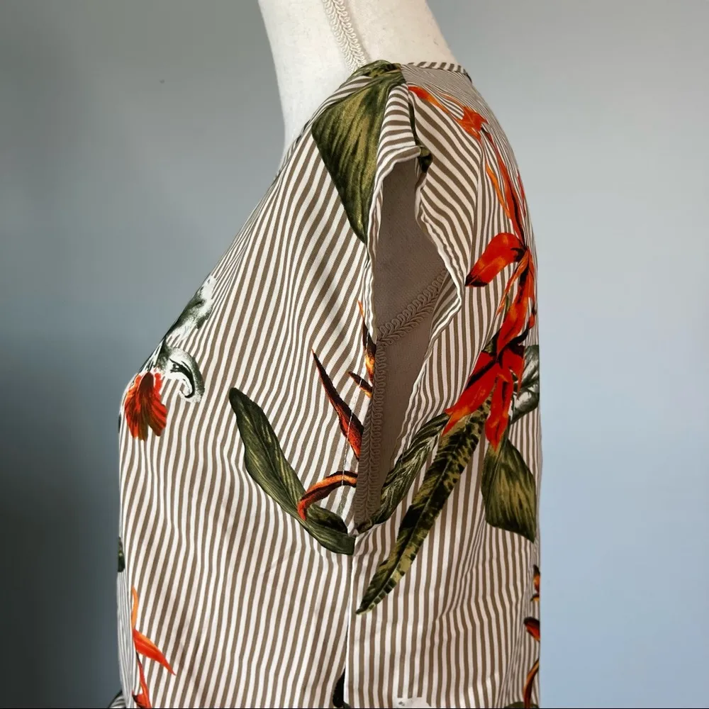 SIENNA SKY | Striped Floral Tie Front Blouse Sz XS - Image 7