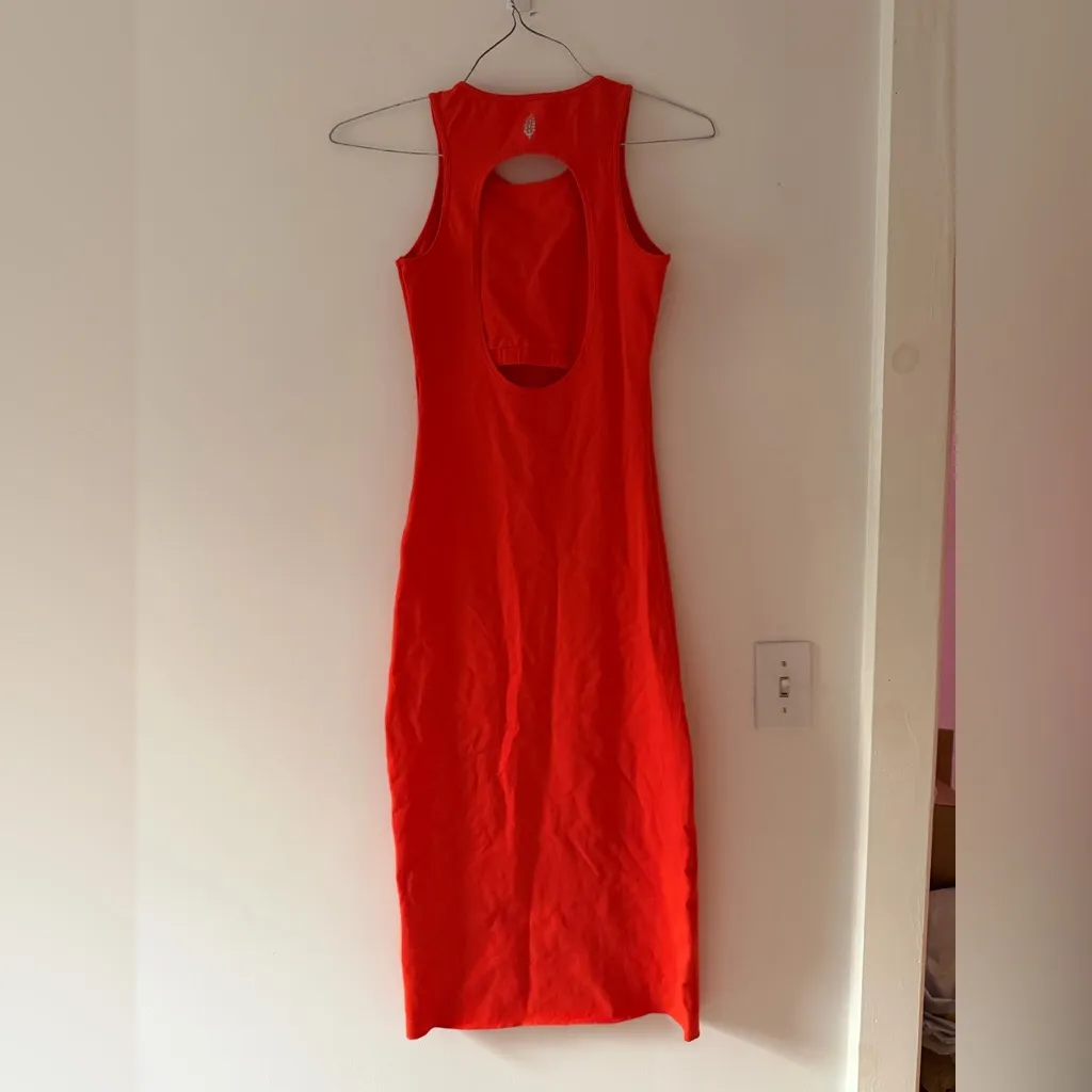 Free People FP Movement So Simple Dress in Cherry Tomato Red Orange Size Small - Image 7