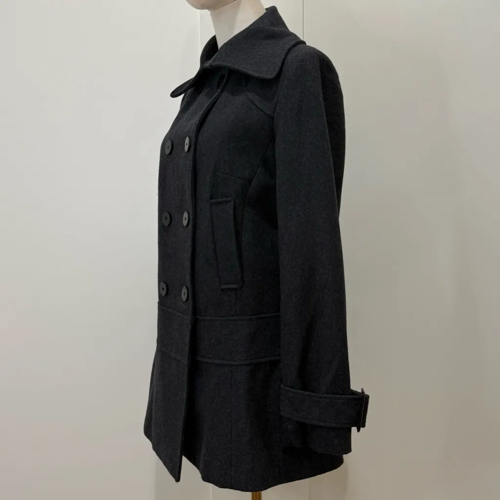 NWT Barney’s New York Co Op Wool Pea Coat Small Gray Double Breasted Preppy Chic - Image 6