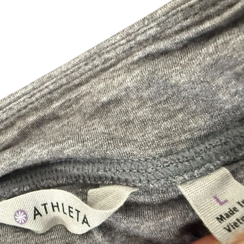 Athleta Solstice High Waist Skirt Women L Gray Ruching Stretch Minimalist 427232 - Image 3
