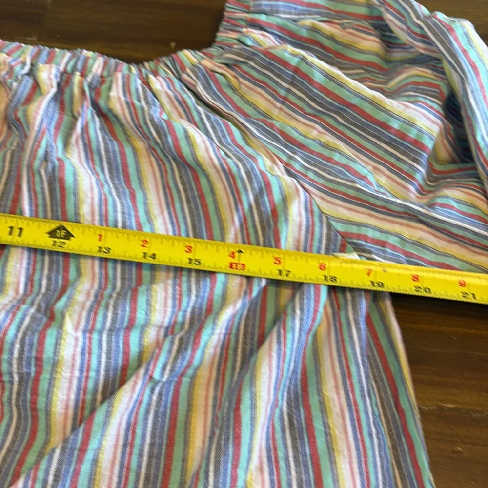 SEE BY CHLOE OFF SHOULDER TOP Bell Sleeves Striped M Cotton Boho Coastal - Image 11