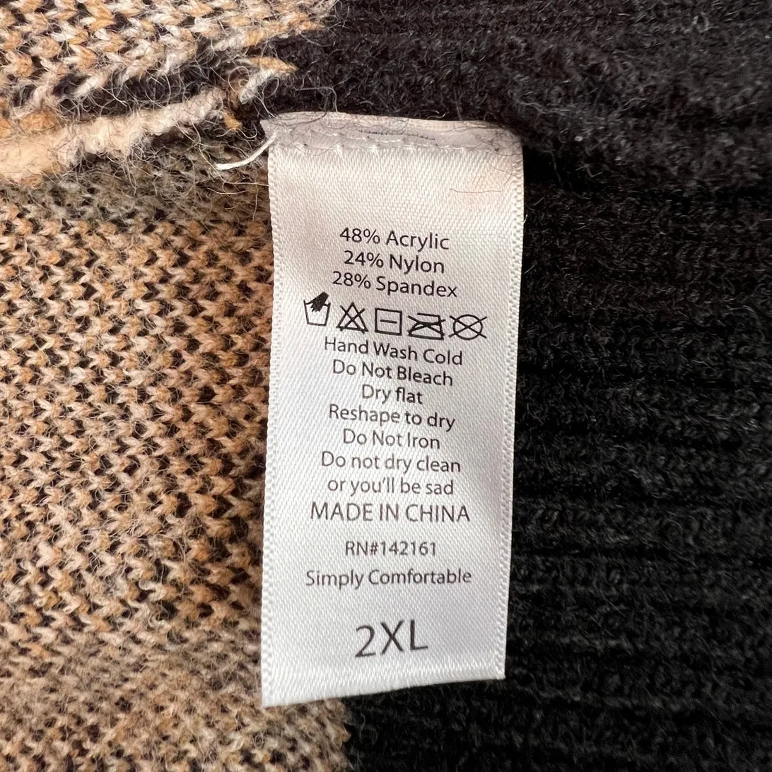 LuLaRoe Size 2XL Peyton Open Front Leopard Heavy Cardigan Sweater - Image 6