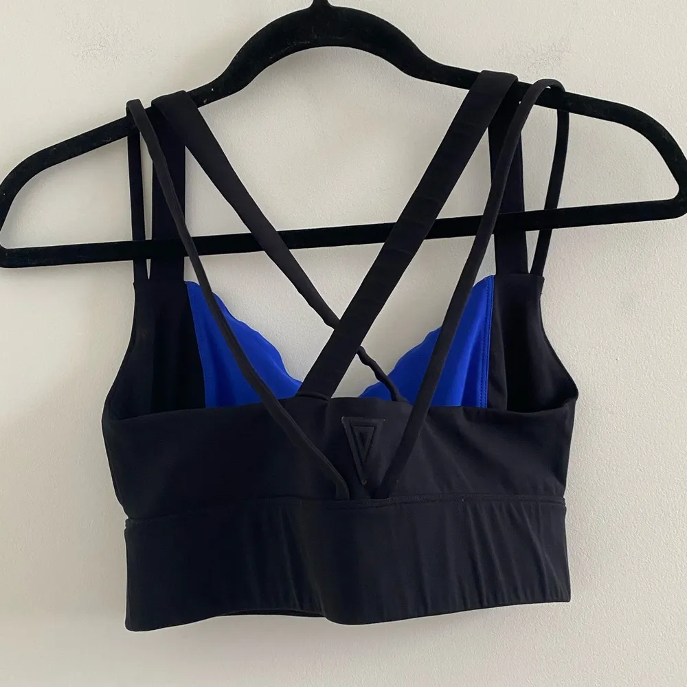 NO KA’OI Black & Blue Double Strap Sports Bra Size 1 (Small) - Image 4