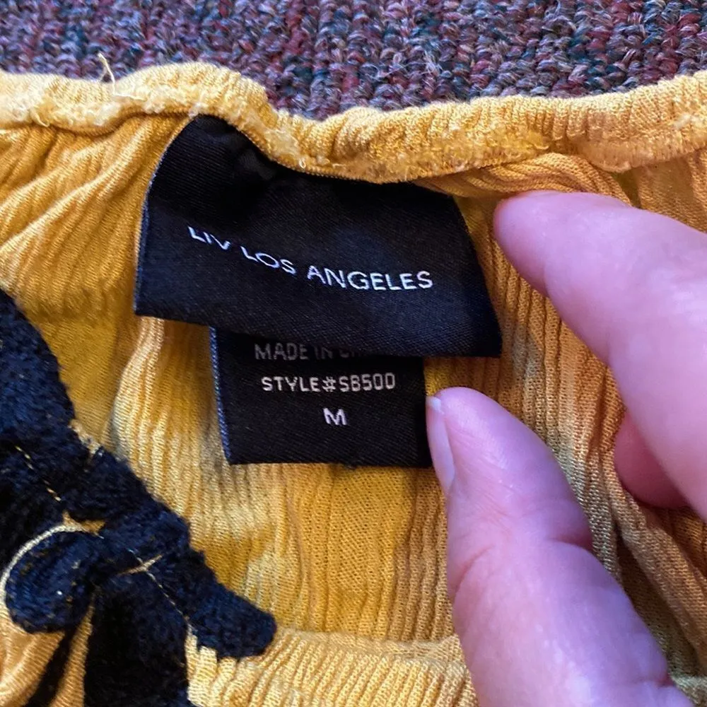 Liv Los Angeles yellow blouse M Size M - Image 6