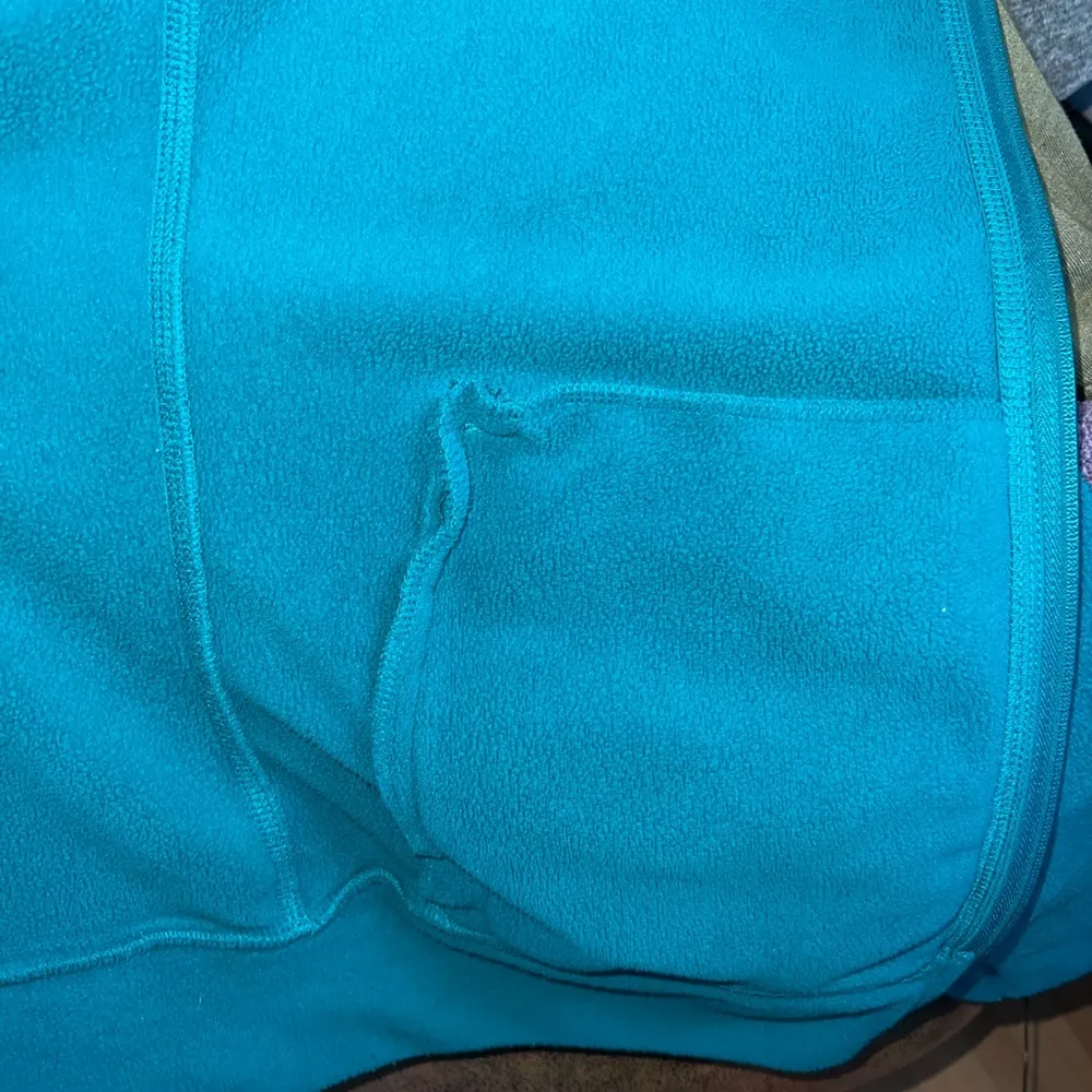 Fleece Climawarm Hoodie w Full Zip Drawstring Hood Women’s Lg Teal Blue - Image 12