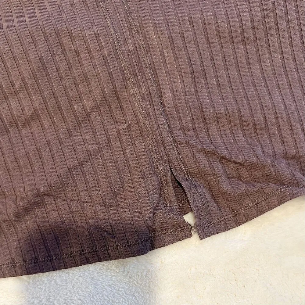 NWT Aerie Brown Cropped Lace Detail Bralette Tank - Size: Medium - Image 4