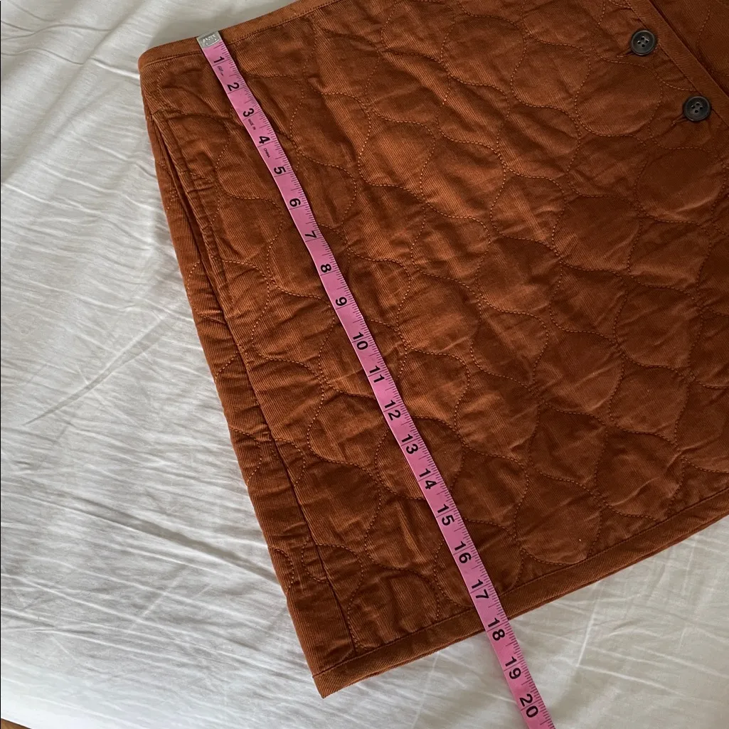 MADEWELL Corduroy Quilted Mini Skirt Side Buttons Pickets in Warm Coffee Size 8 - Image 11