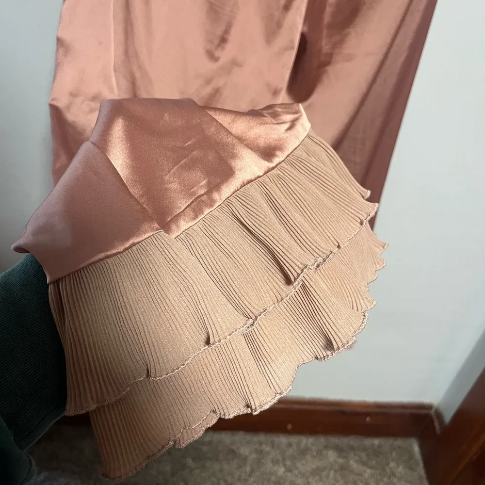 Verdusa Women’s Satin Ruffle Pajamas Orange Size XL - Image 6