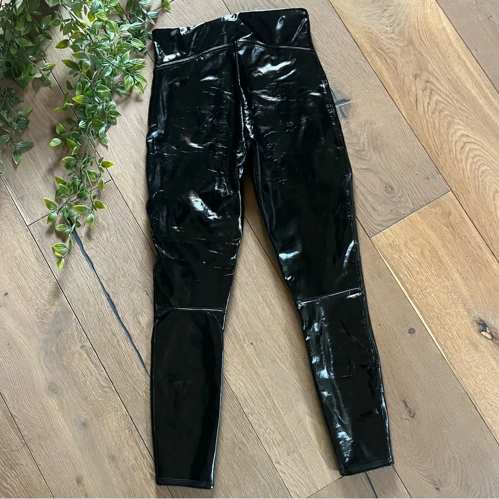 SPANX faux Patent leather leggings small black - Image 8