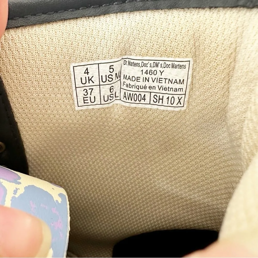 Dr. Martens Boots Womens 6 Floral Print Lace Up 1460 Y Multicolor Docs - Image 6