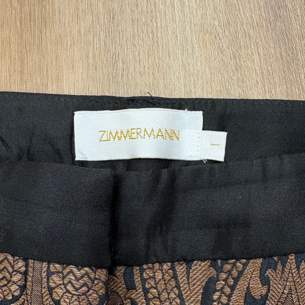 🌟ZIMMERMANN🌟 BROCADE PAISLEY TUXEDO TROUSER PANT BRONZE / BLACK SZ 1 OR S - Image 5