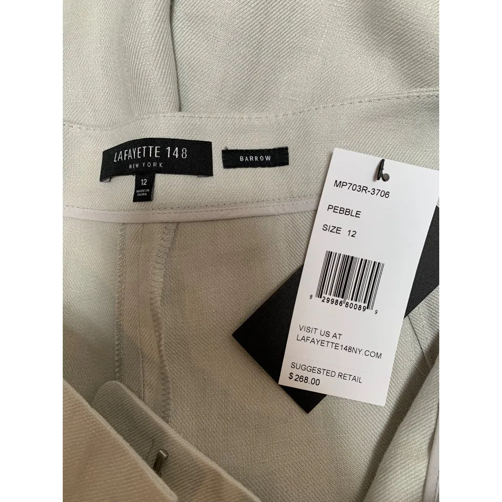 Lafayette 148 New York Womens Pebble Linen Pants Size 12 - Image 3