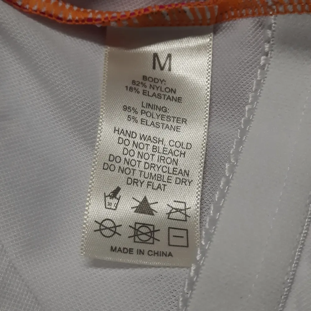 Women's Swimsuit Size Medium Pink Orange Colorblock One Piece Swimwear Bikini - Image 8