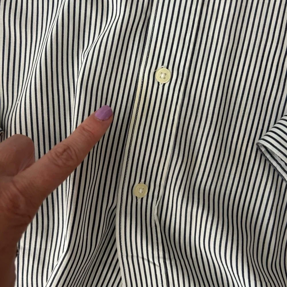 Vintage 90s Cat Lover Striped Button - Image 8