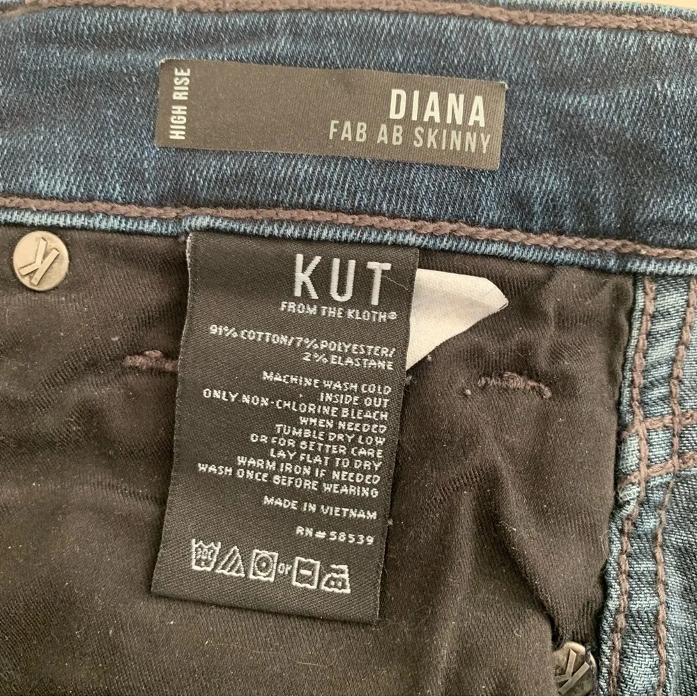 EUC Kut From the Kloth Diana High Rise Fab Ab Skinny Jeans Size 0 - Image 9