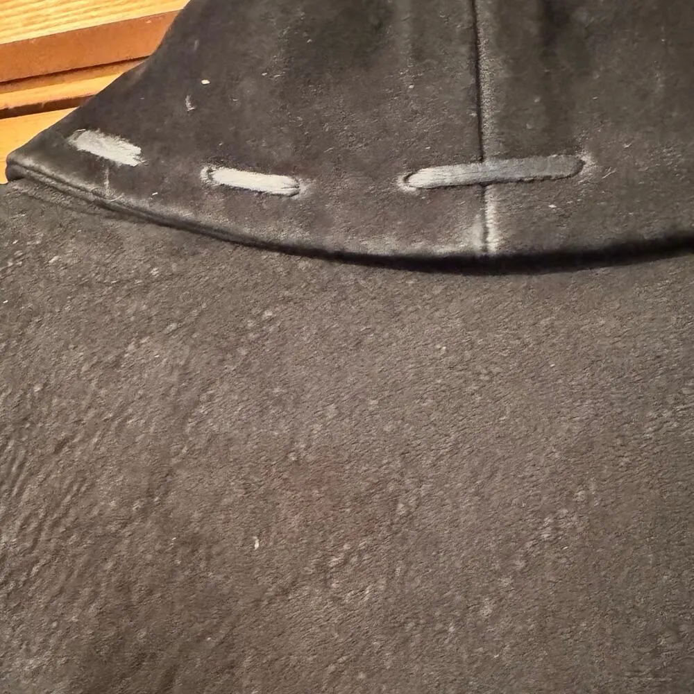 American Style Black Suede western one button waistcoat L whip stitch 80's Size L - Image 5