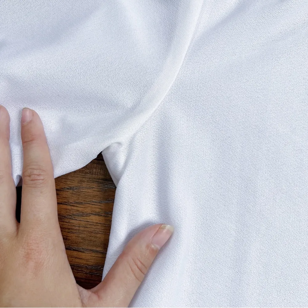 vintage • 70s blouse white lace jabot tie collar secretary polyester popover - Image 7