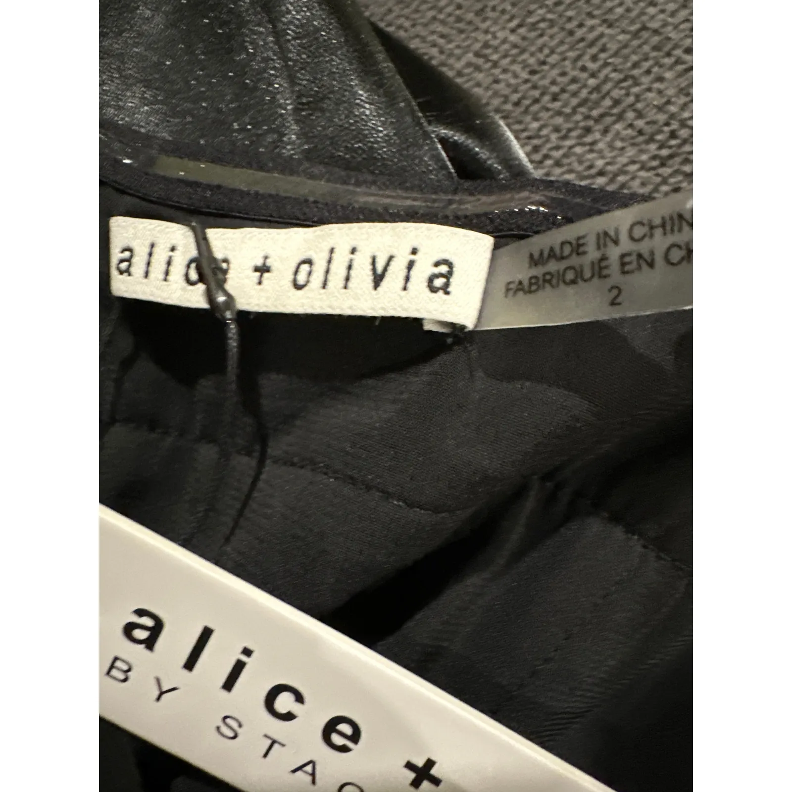 Alice + Olivia Kelly Strapless  Vegan Leather Mini Dress Size US 2 Black - Image 4
