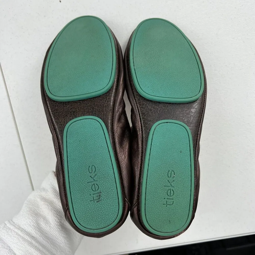 Tieks Sz 8 Ballet Flat Rasberry Truffle Brown Metallic Leather By Gavrieli RARE - Image 13