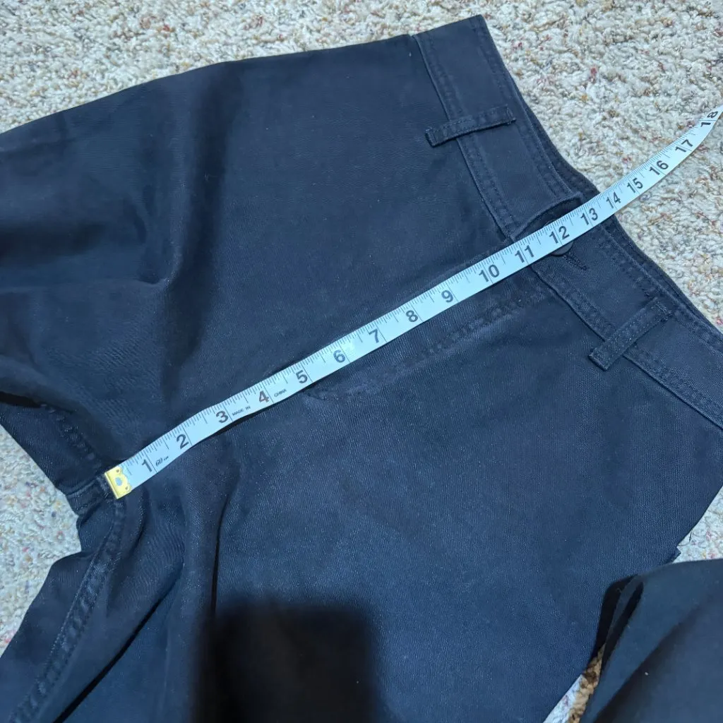 Zara Marine Straight Wide Leg Jeans Frayed Raw Hem Black High Waist - Image 12