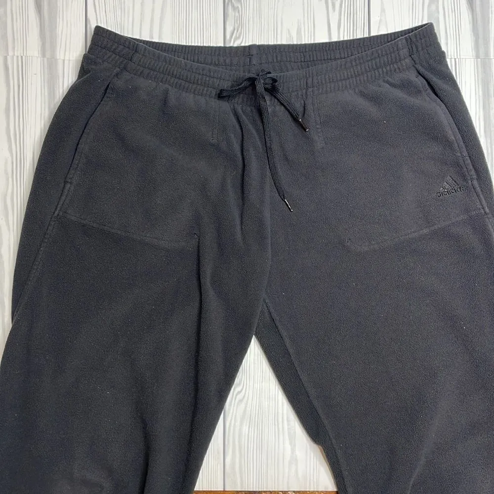 Y2K vintage Women’s Adidas boot cut fuzzy lounge pants Large Black - Image 3