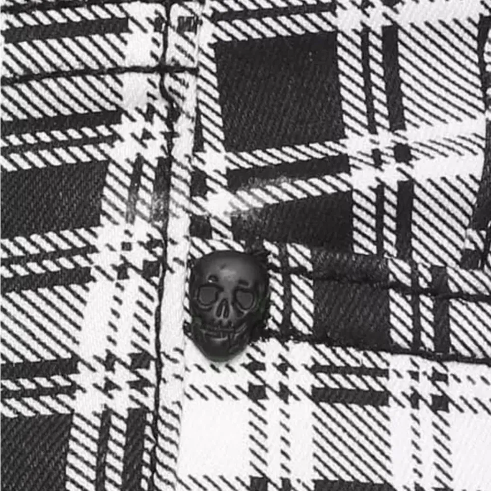 Hot Topic,Black & White Plaid Ultra Hi-Rise Jeggings, Size 3 Juniors - Image 4