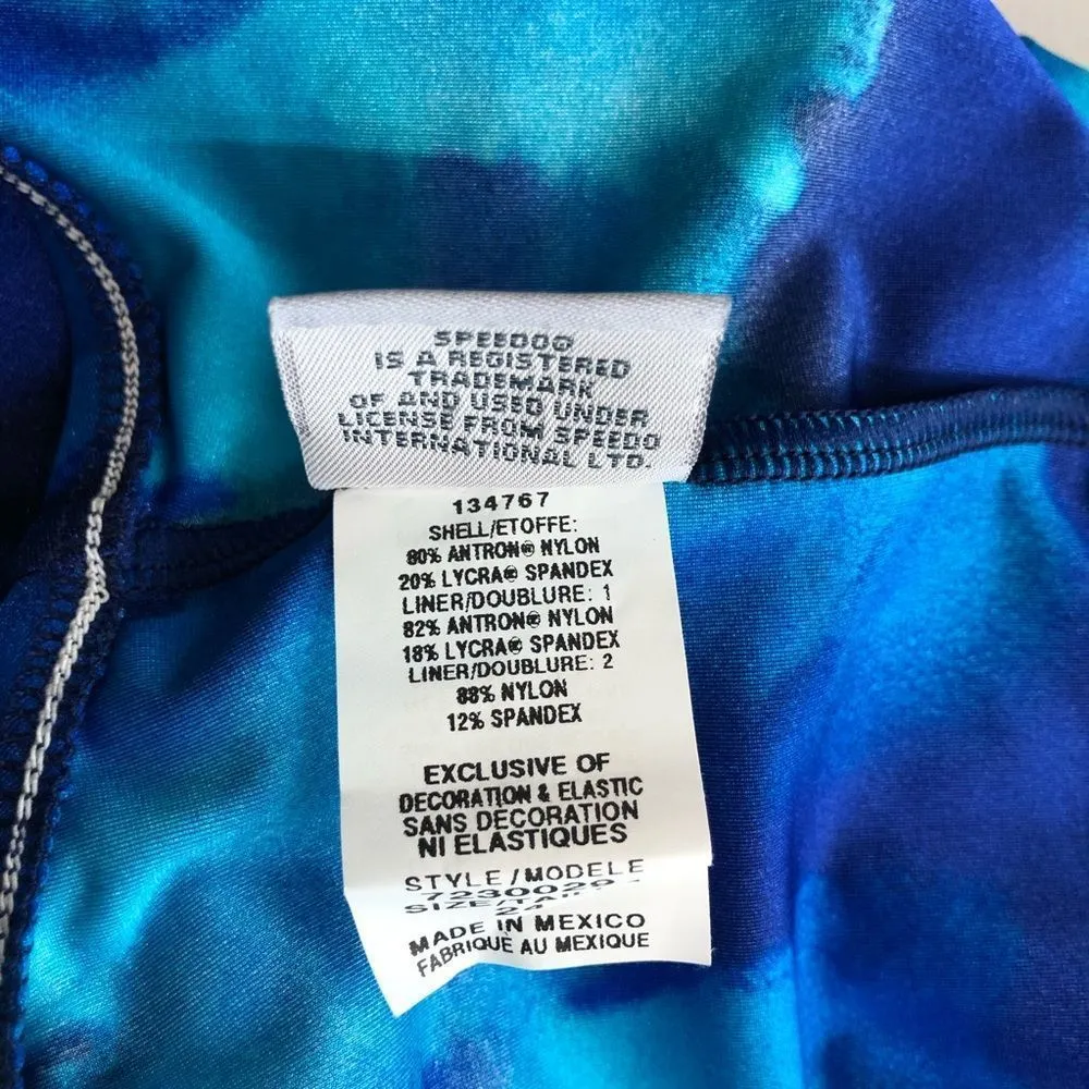 Speedo Blue Abstract Print One Piece Swimsuit Plus Size - Image 9